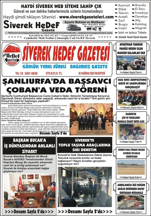 30.06.2025 Tarihli Gazetemiz