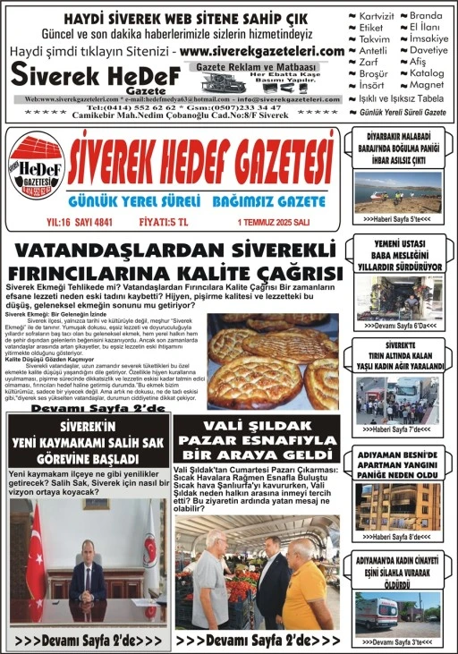 1.07.2025 Tarihli Gazetemiz