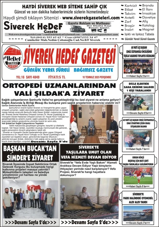 10.07.2025 Tarihli Gazetemiz