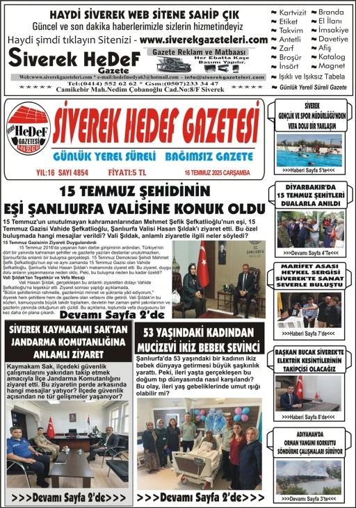 16.07.2025 Tarihli Gazetemiz