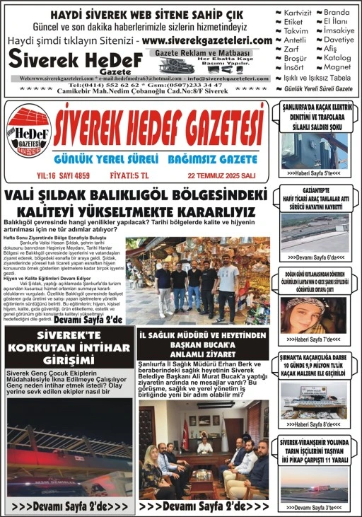 22,07,2025 Tarihli Gazetemiz