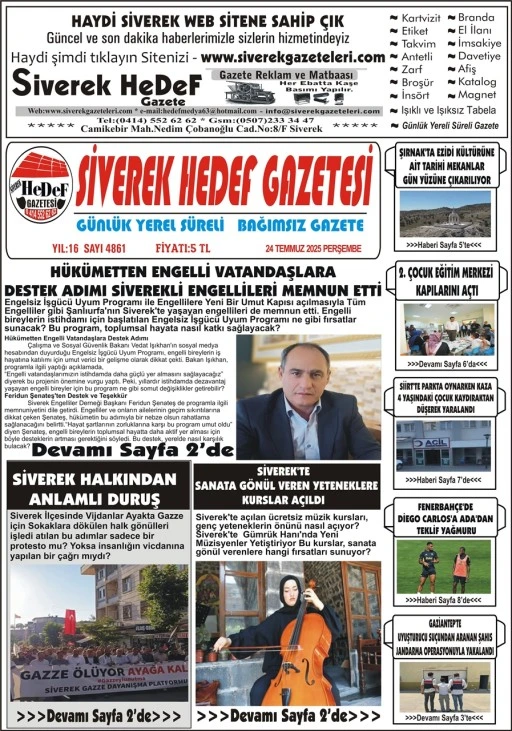 24.07.2025 Tarihli Gazetemiz