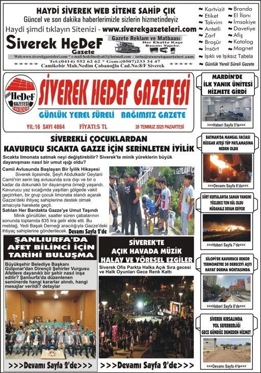 28.07.2025 Tarihli Gazetemiz