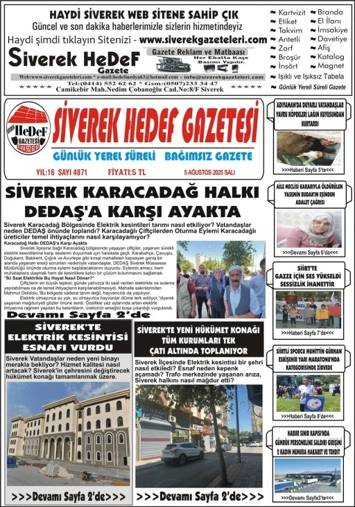 5.08.2025 Tarihli Gazetemiz