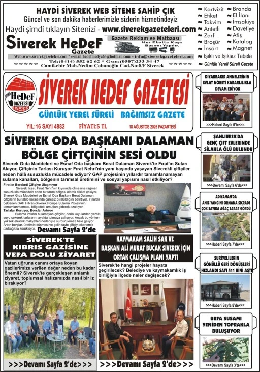 18.08.2025 Tarihli Gazetemiz