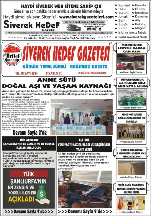 20.08.2025 Tarihli Gazetemiz