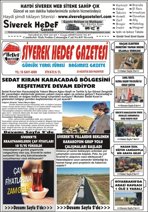 25.08.2025 Tarihli Gazetemiz