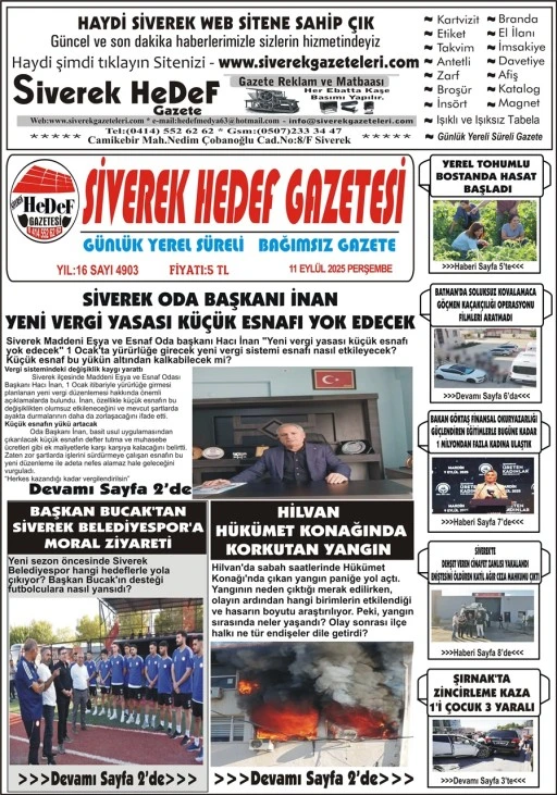 11.09.2025 Tarihli Gazetemiz