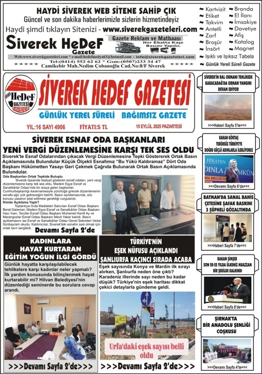 15.09.2025 Tarihli Gazetemiz