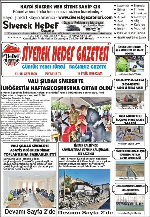 19.09.2025 Tarihli Gazetemiz