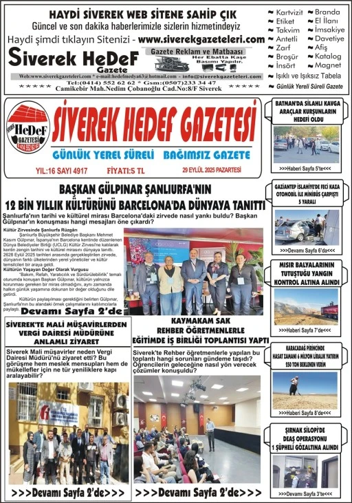 29.092025 Tarihli Gazetemiz
