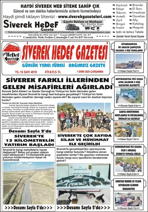 1.10.2025 Tarihli Gazetemiz