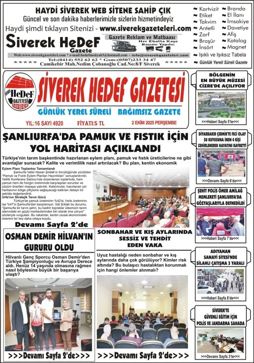 2.10.2025 Tarihli Gazetemiz