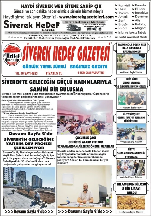 6.10.2025 Tarihli Gazetemiz