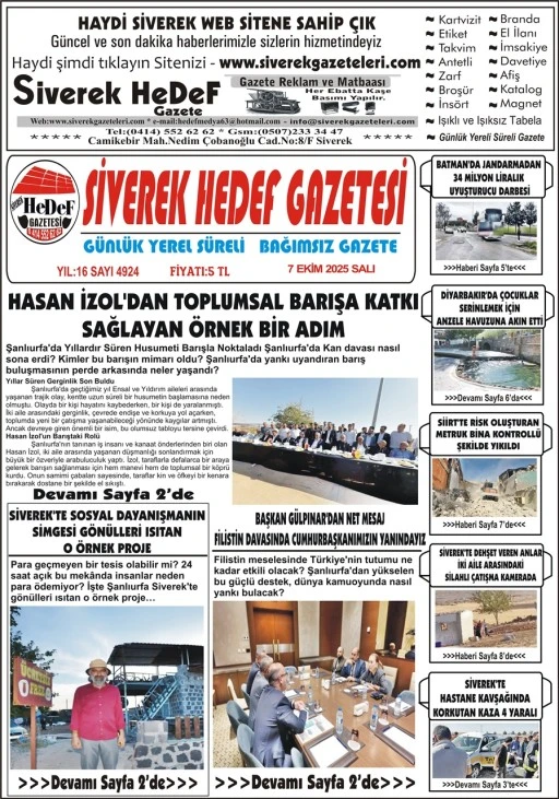 7.10.2025 Tarihli Gazetemiz