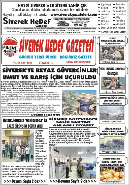 9.10.2025 Tarihli Gazetemiz