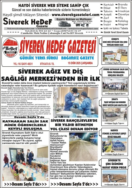 15.10.2025 Tarihli Gazetemiz