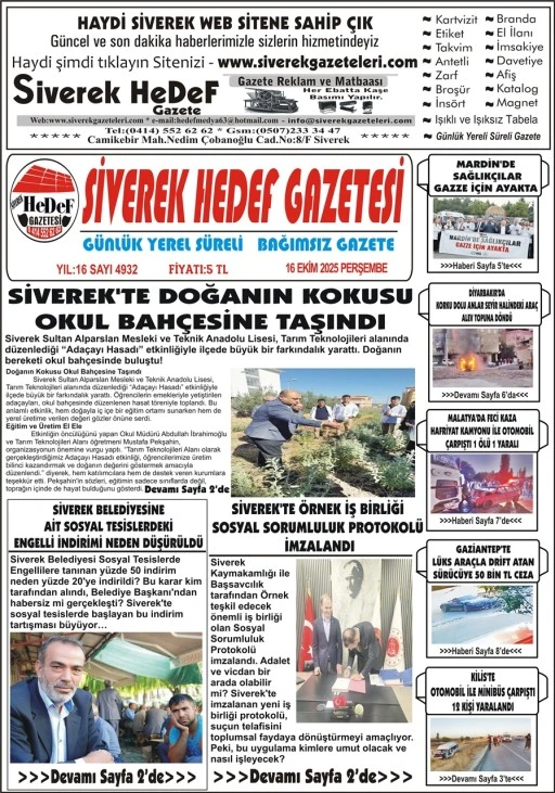 16.10.2025 Tarihli Gazetemiz