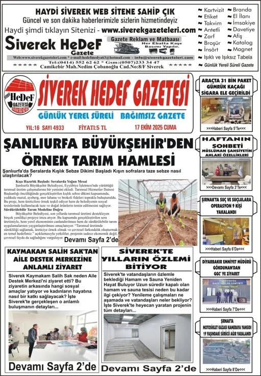 17.10.2025 Tarihli Gazetemiz
