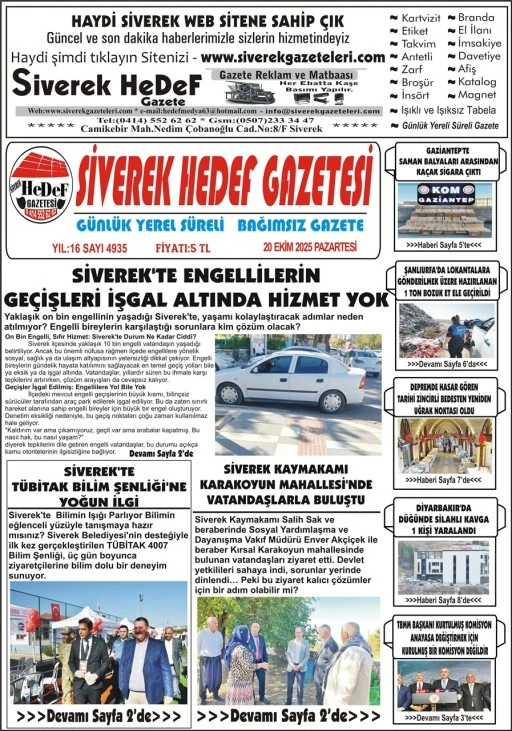 20.10.2025 Tarihli Gazetemiz