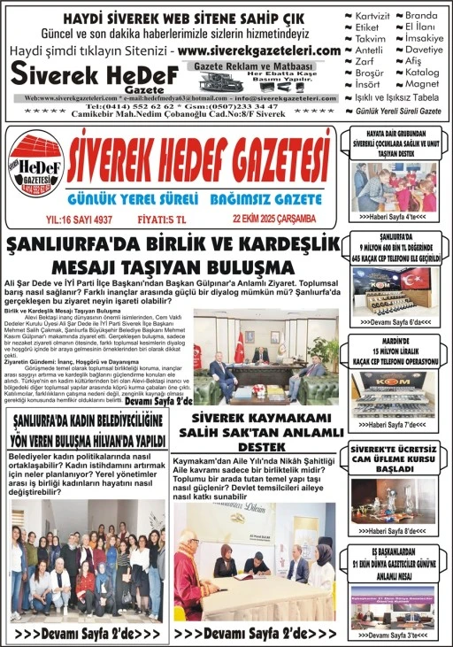 22.10.2025 Tarihli Gazetemiz
