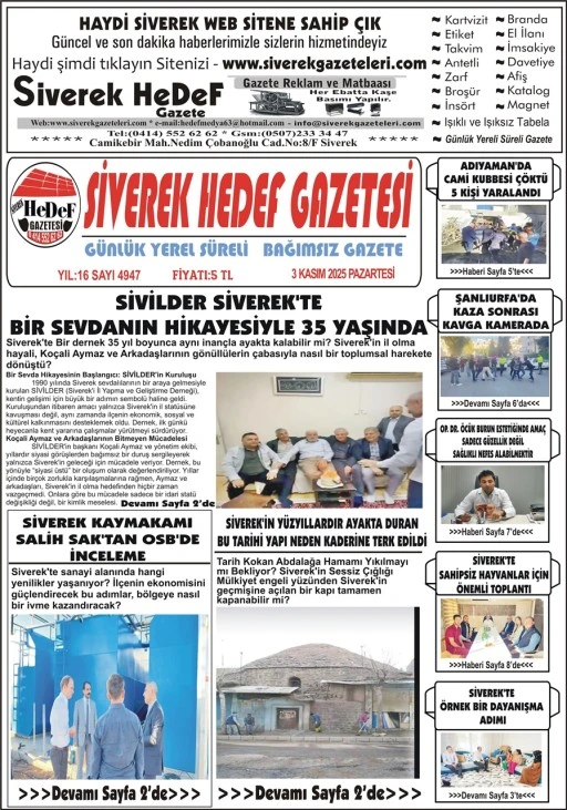 03.11.2025 Tarihli Gazetemiz