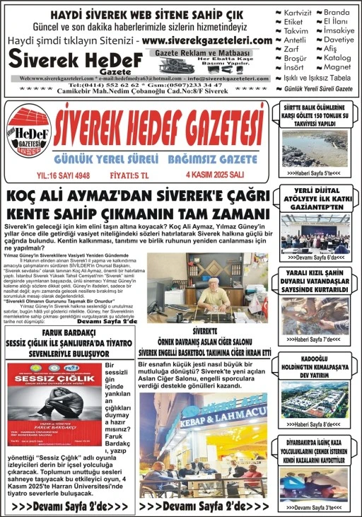 04.11.2025 Tarihli Gazetemiz