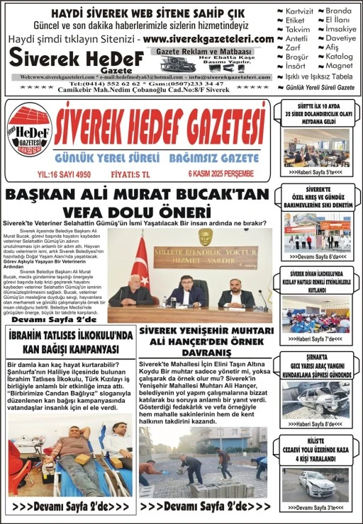 06.11.2025 Tarihli Gazetemiz