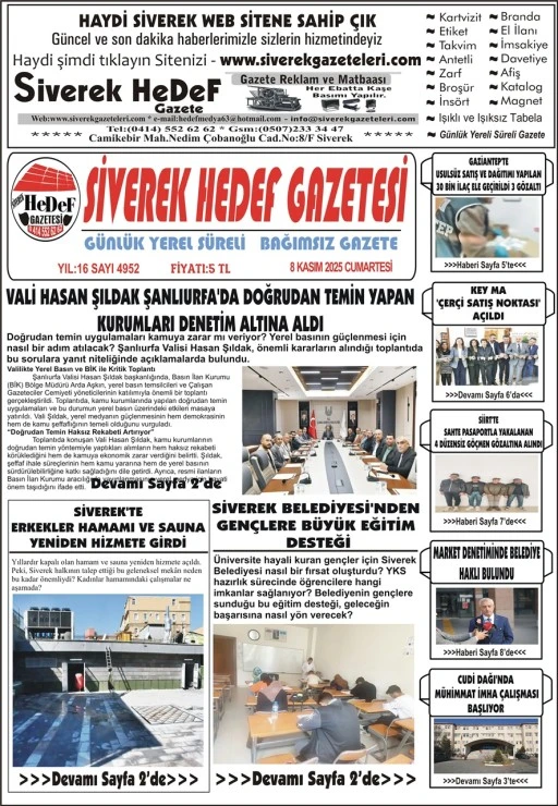 08.11.2025 Tarihli Gazetemiz