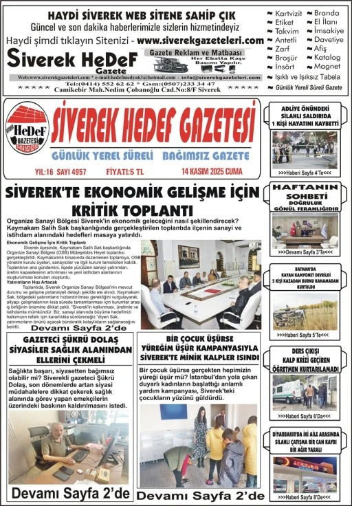 14.11.2025 Tarihli Gazetemiz