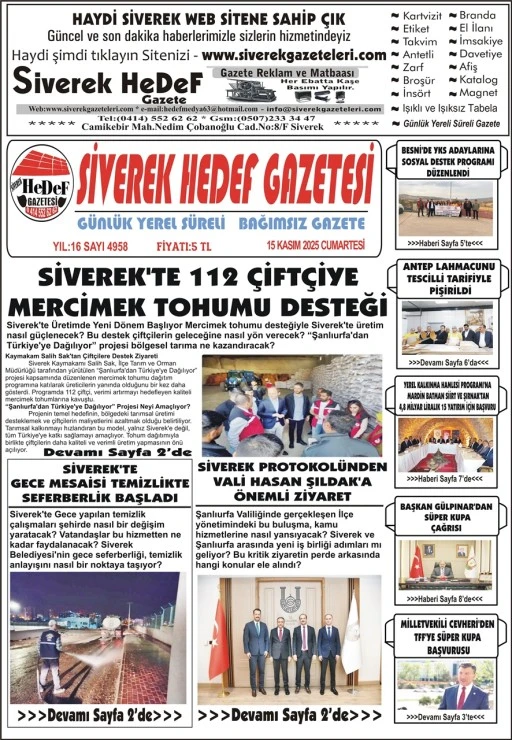 15.11.2025 Tarihli Gazetemiz