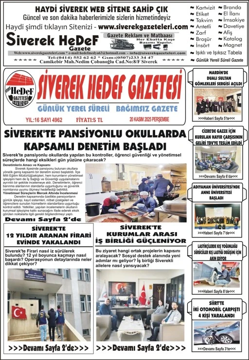 20.11.2025 Tarihli Gazetemiz