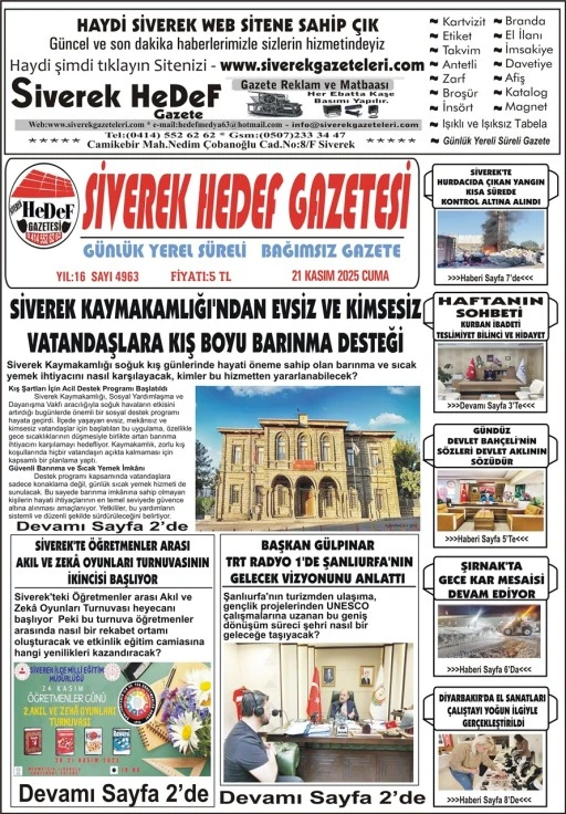 21.11.2025 Tarihli Gazetemiz
