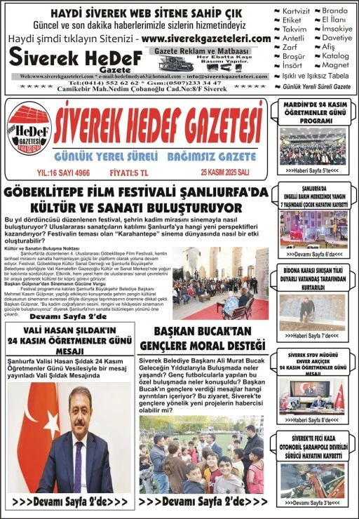 25.11.2025 Tarihli Gazetemiz