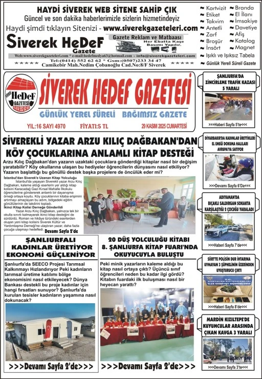 29.11.2025 Tarihli Gazetemiz