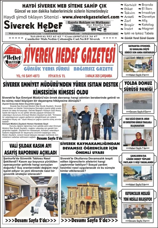 3.12.2025 Tarihli Gazetemiz