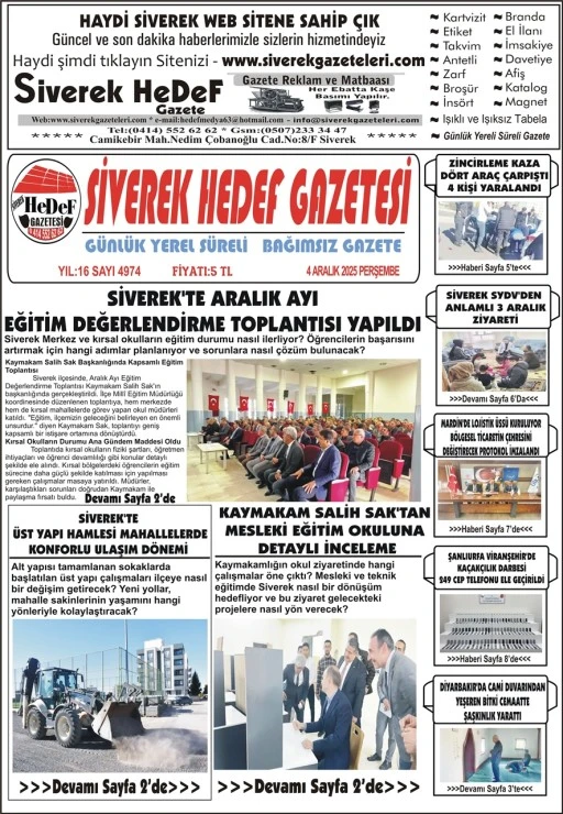 4.12.2025 Tarihli Gazetemiz