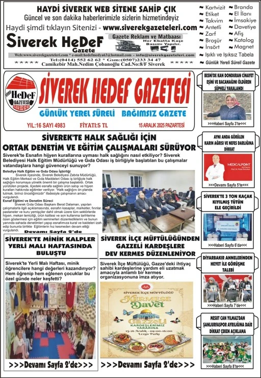 14.12.2025 Tarihli Gazetemiz