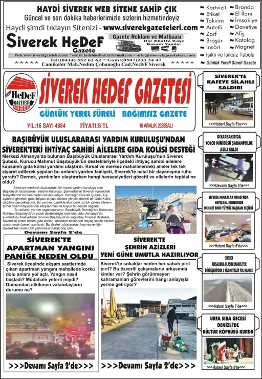 16.12.2025 Tarihli Gazetemiz