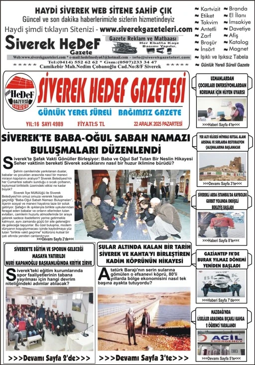 22.12.2025 Tarihli Gazetemiz