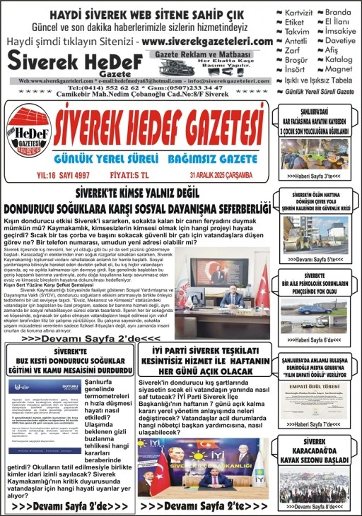 31.12.2025 Tarihli Gazetemiz