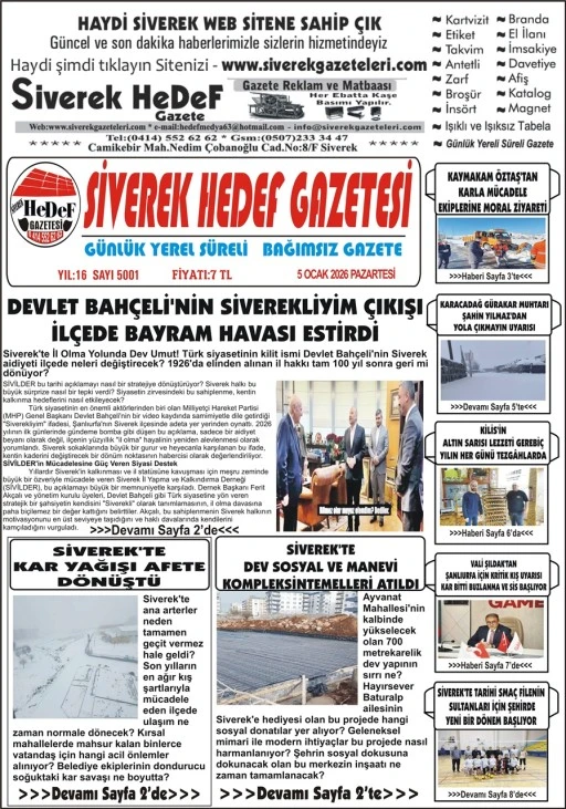 05.01.2026 Tarihli Gazetemiz