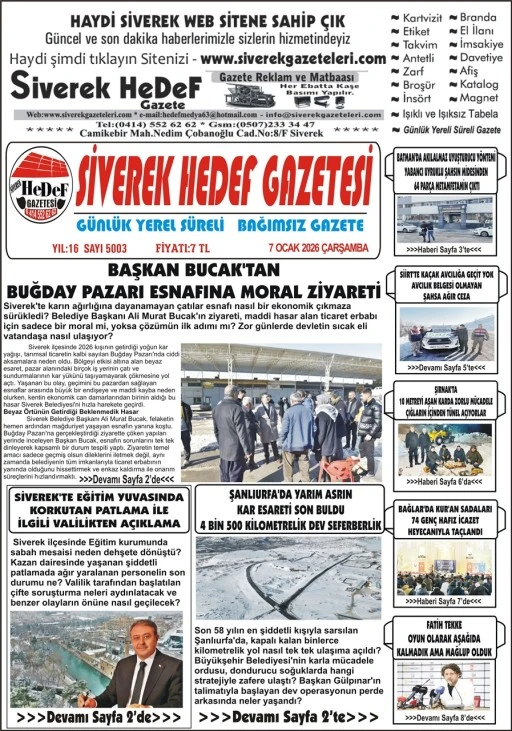 07.01.2026 Tarihli Gazetemiz