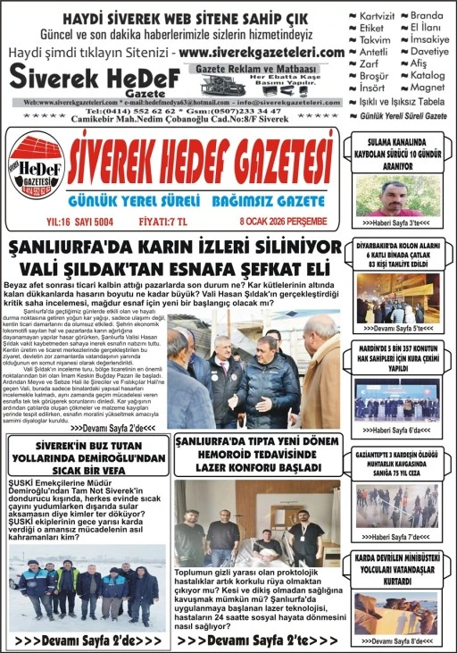08.01.2026 Tarihli Gazetemiz