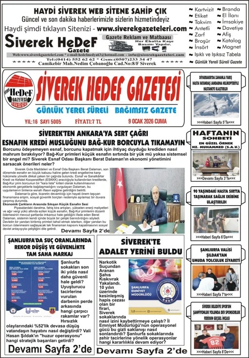 09.01.2026 Tarihli Gazetemiz