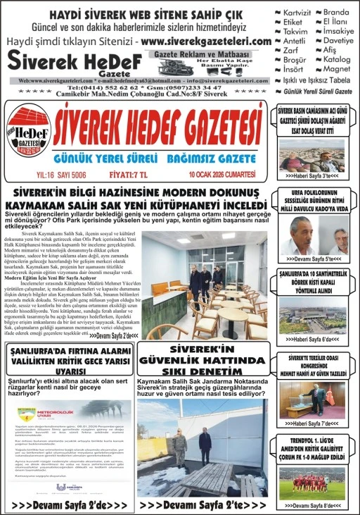 10.01.2026 Tarihli Gazetemiz