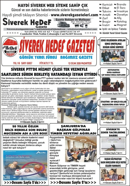 12.01.2026 Tarihli Gazetemiz