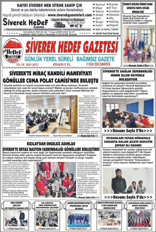 17.01.2026 Tarihli Gazetemiz