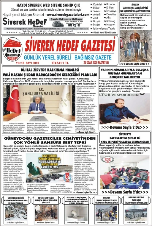 26.01.2026 Tarihli Gazetemiz