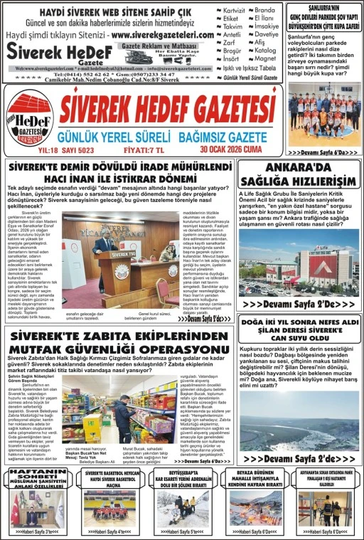 30.01.2026 Tarihli Gazetemiz